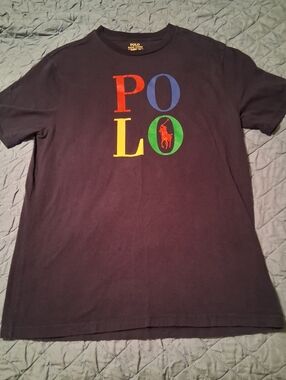 Polo Ralph Lauren Youth Xl(18-20). Large Logo Navy Blue Short Sleeve T-shirt